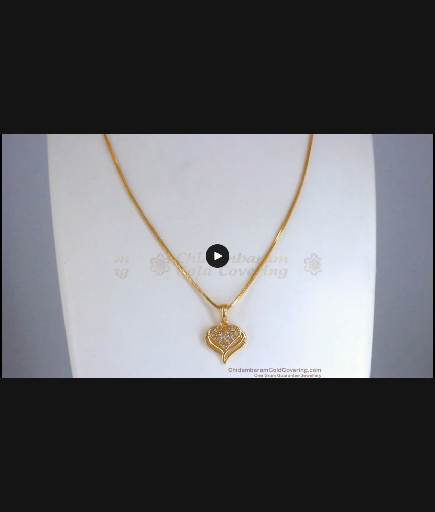 Heart Shaped Gold Imitation Small Dollar With Chain SMDR840